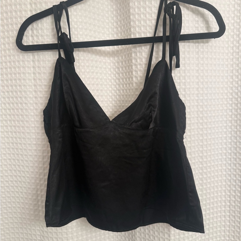 WeWoreWhat Black Sleeveless Crop Camisole NWT